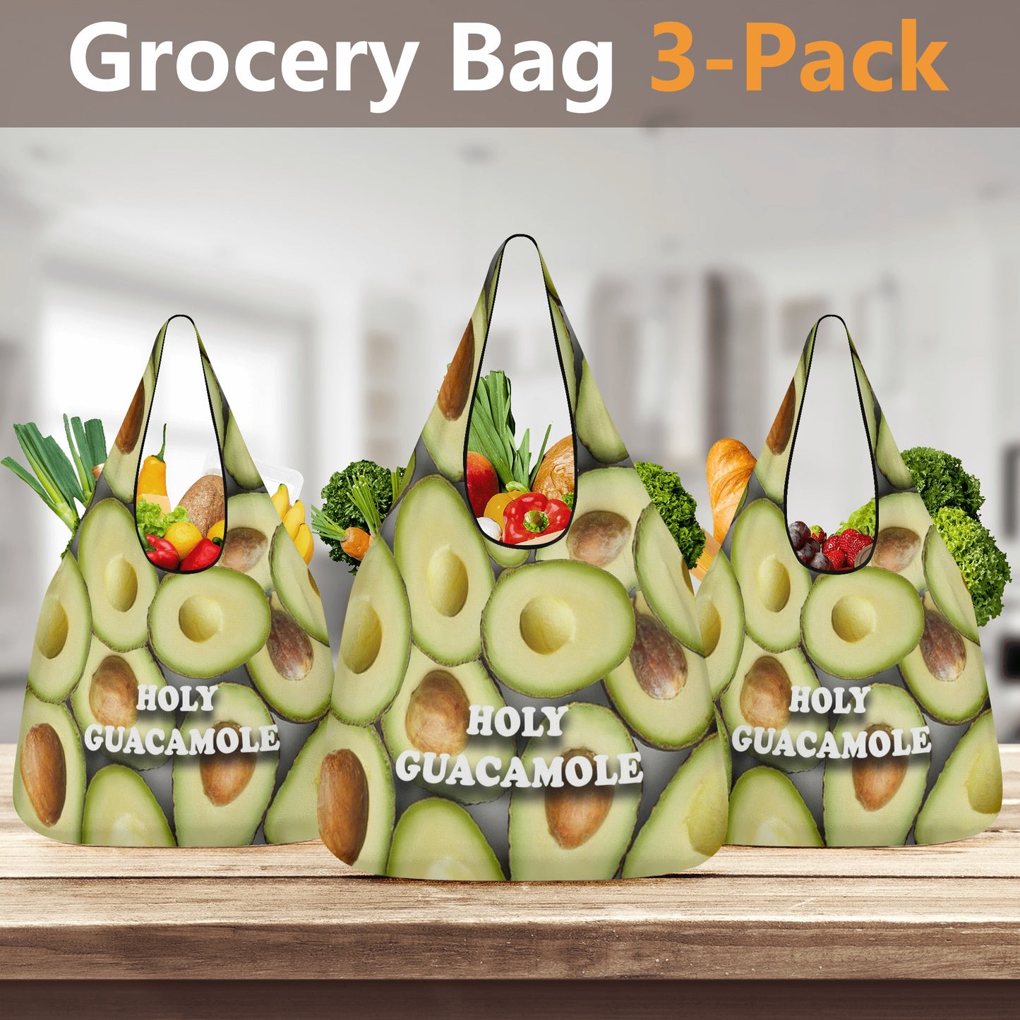 Reusable Produce Sacks 3 Pack: Avocado